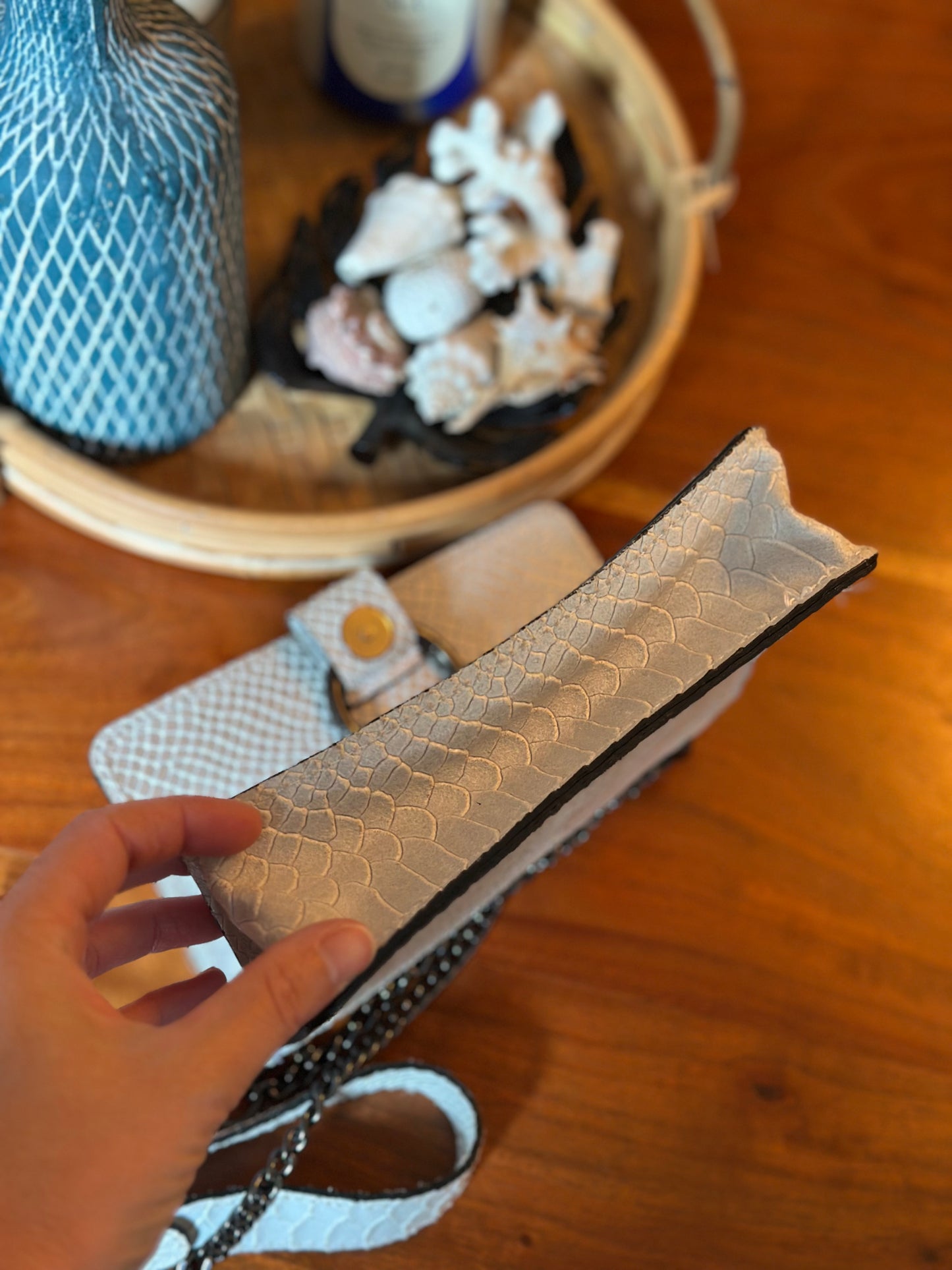 Sac à bandoulière en cuir blanc en cuir fabriqué en Italie