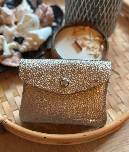 Porte-monnaie taupe métal Flora & Co ligne Bobby – Neuf