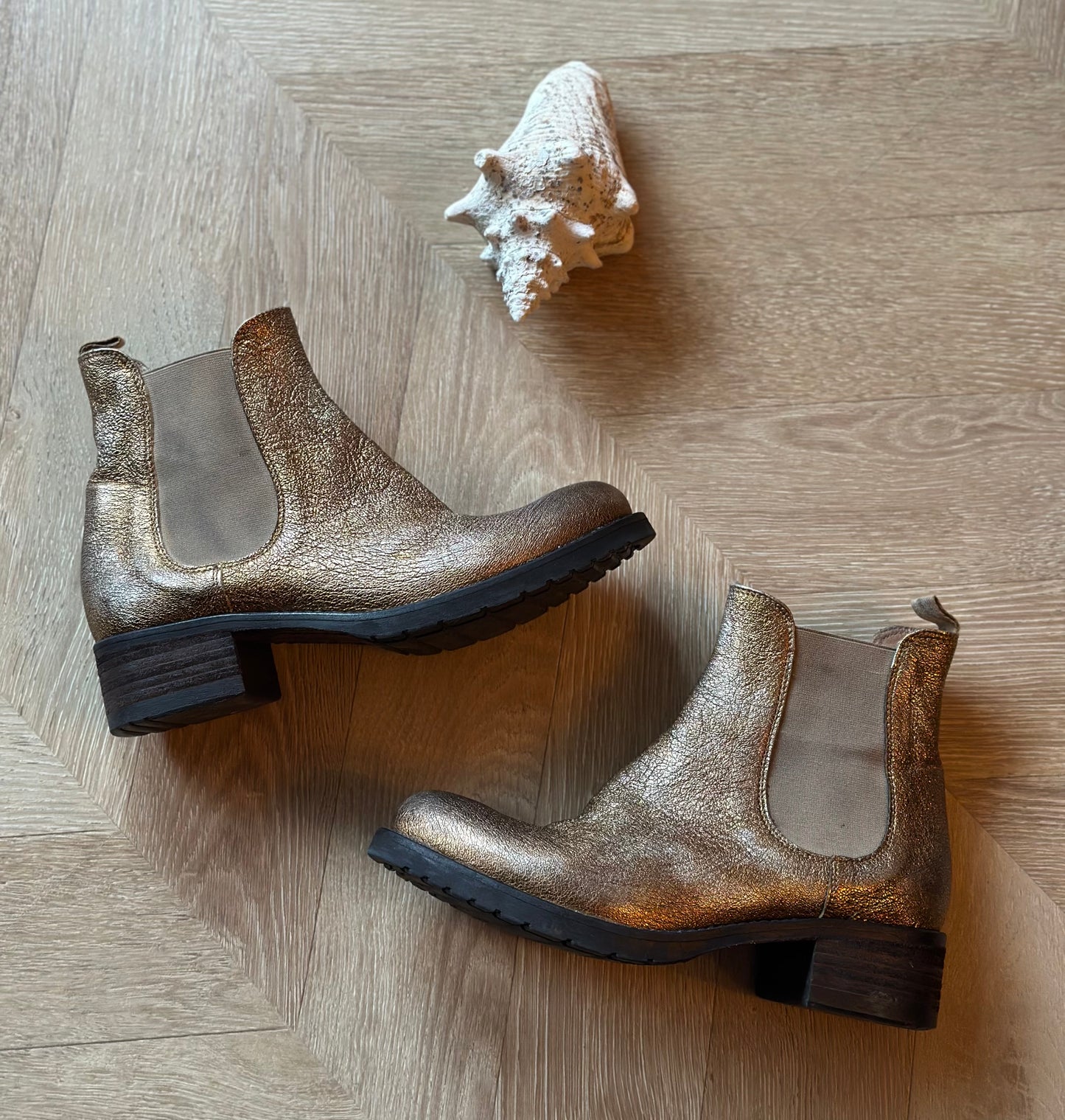 Bottines Chelsea cuir doré Made in Italy T37,5
