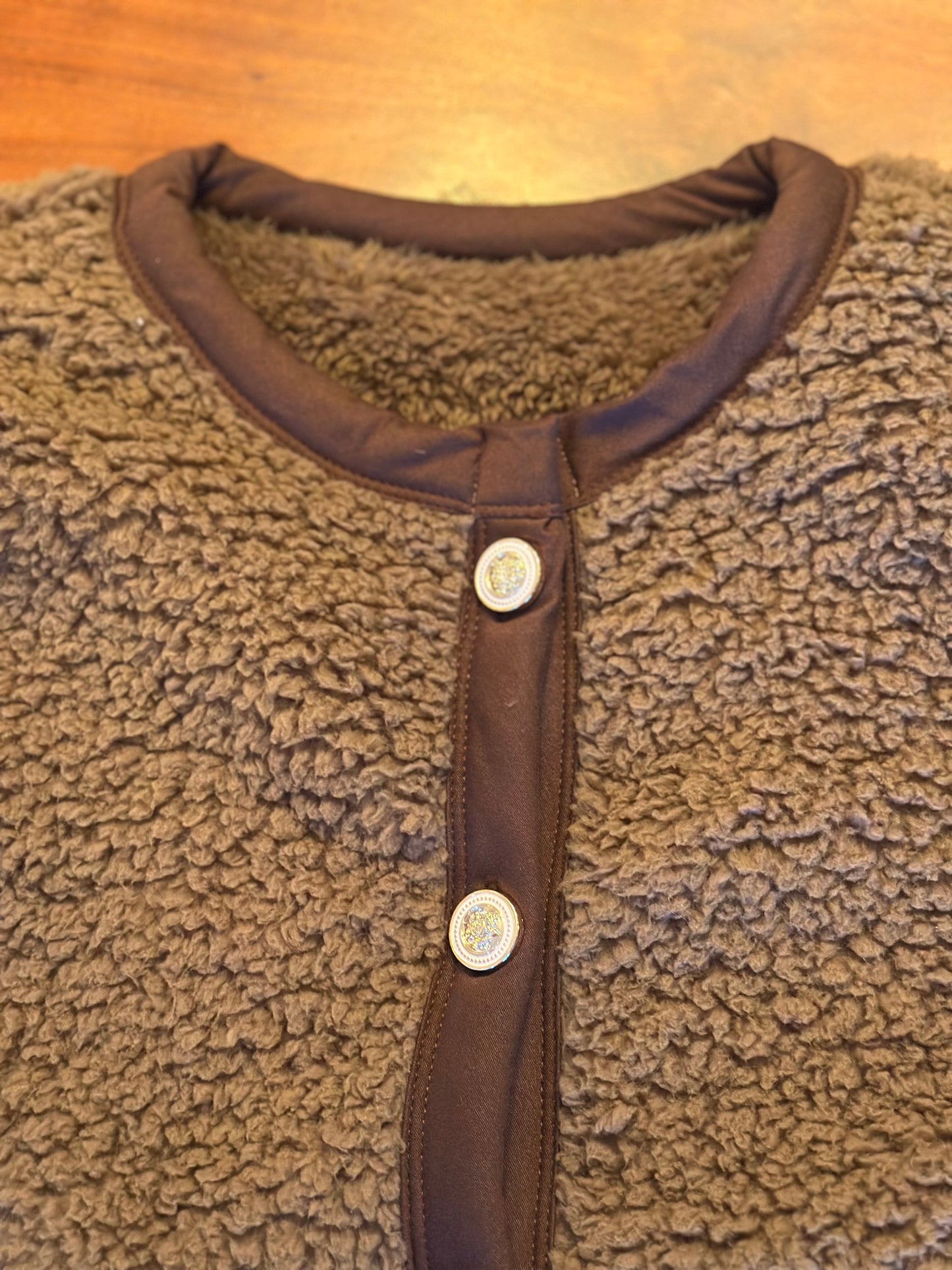 Veste Teddy effet mouton marron neuf T.36/38
