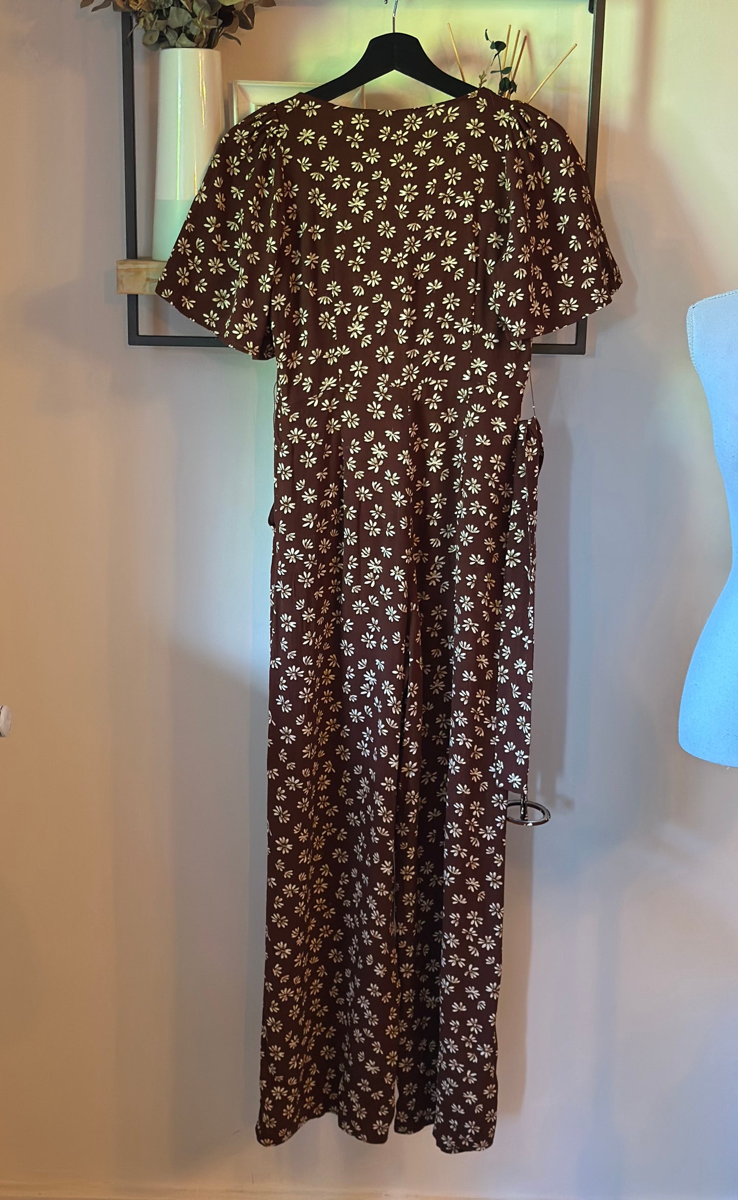 Combinaison pantalon fleurie marron T.34