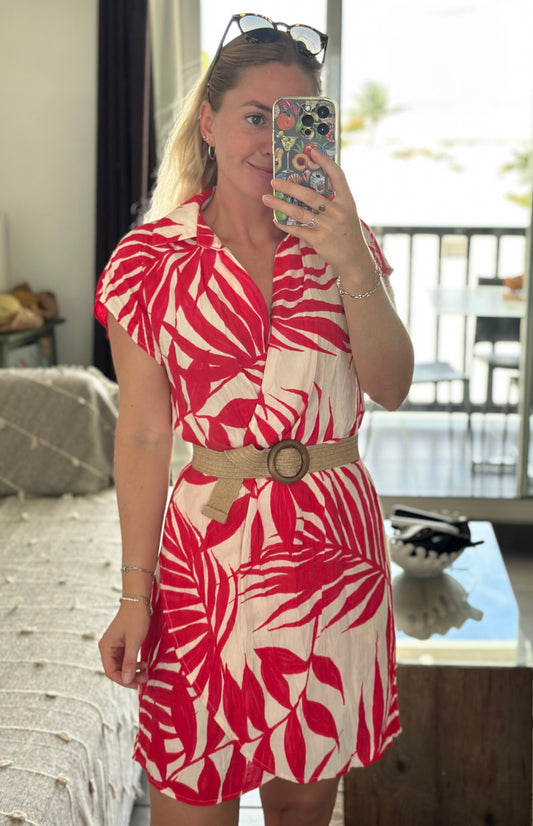 Robe midi fleurie rose T.36