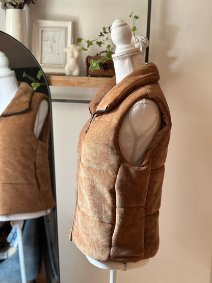 Veste en velours matelassée marron clair T.36/38