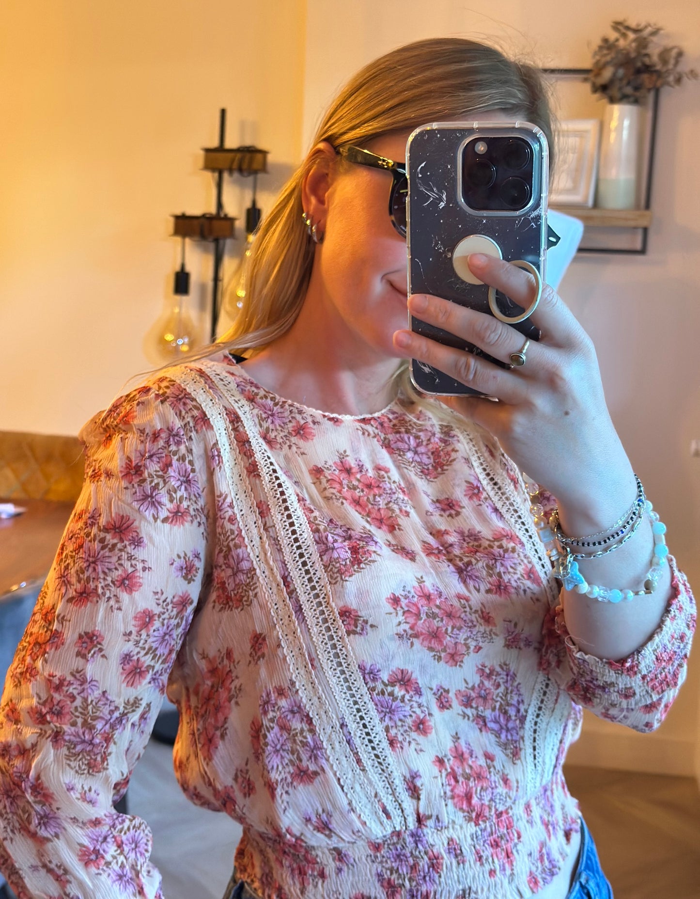 Blouse fleurie en viscose T.34/36