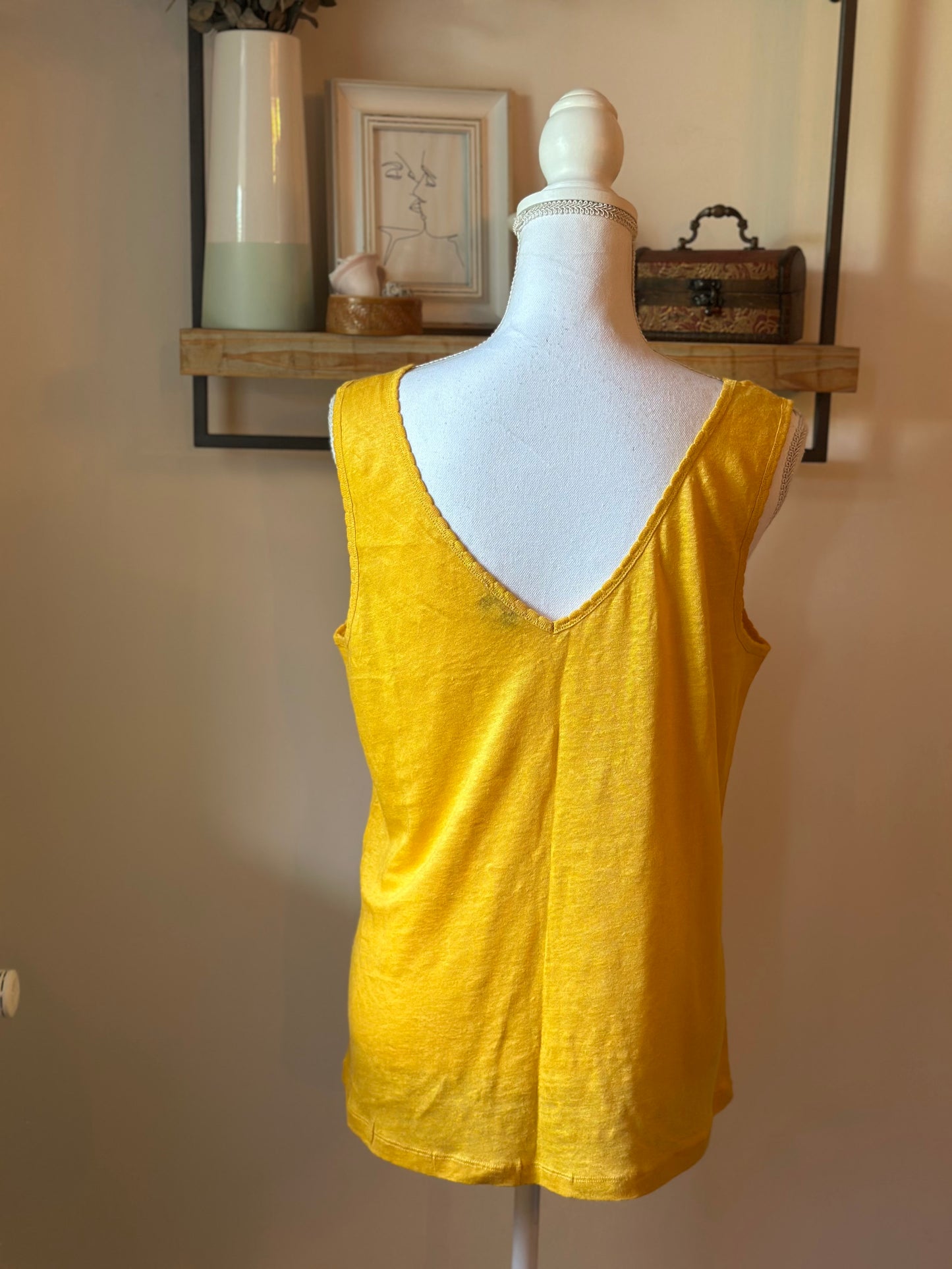 Top jaune soleil Cyrillus – 100 % lin T.42