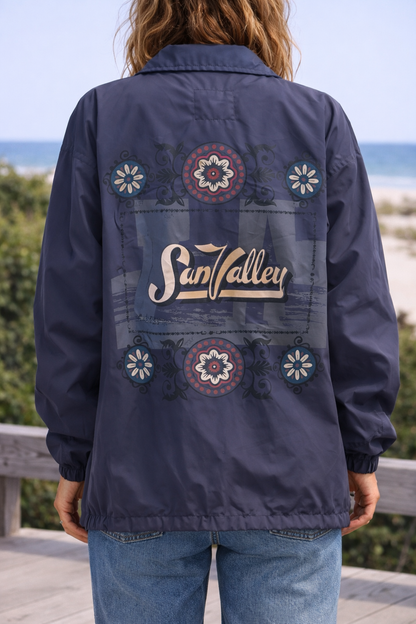 Veste coupe-vent motif floral vintage Sun Valley 80/90s’ T.U unisex