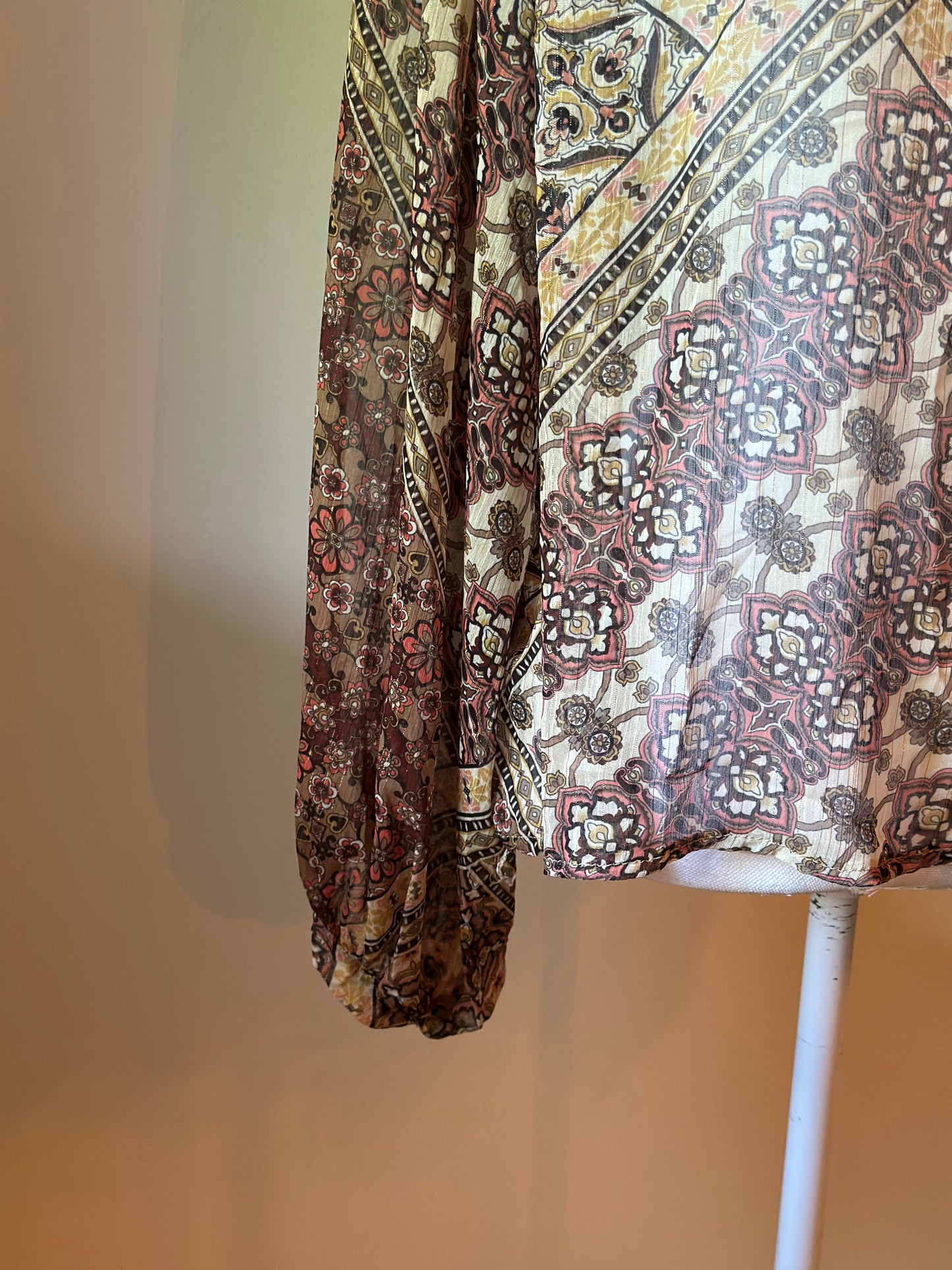 Blouse bohème imprimé patchwork Made in Italy T.U (38 au 42)