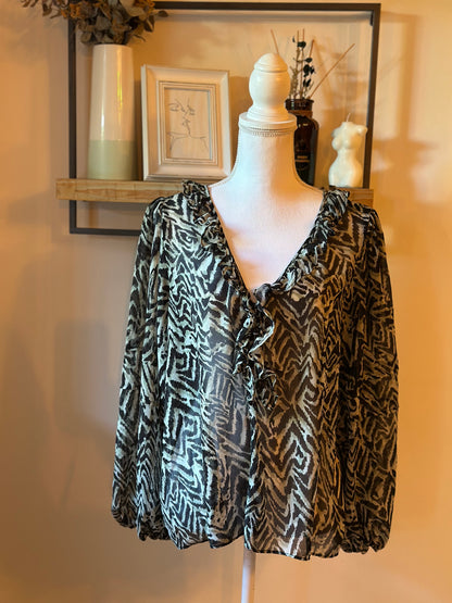 Blouse imprimé animal T.40