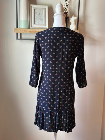 Robe noire imprimé cachemire T.36