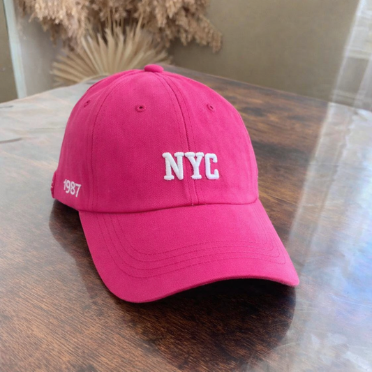 Casquette rose écriture New York taille unique, neuve