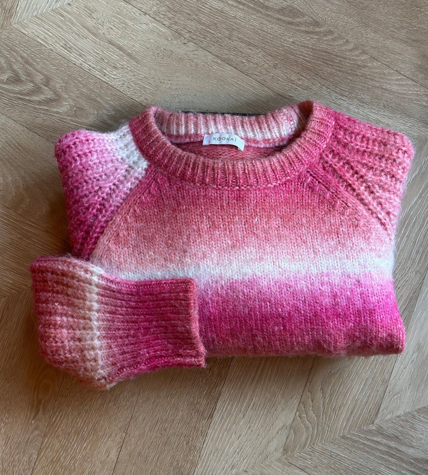 Pull dégradé rose maille douce effet fluffy T.36