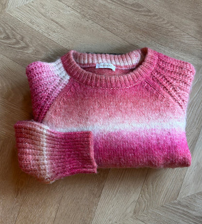 Pull dégradé rose maille douce effet fluffy T.36