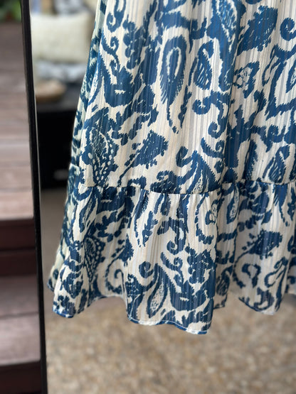 Robe modèle Routa imprimé bleu & blanc T.38