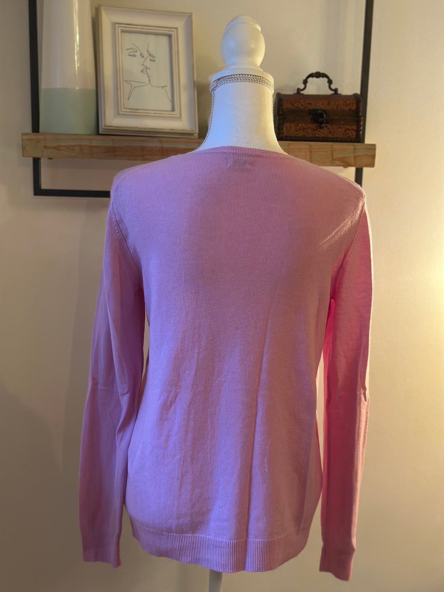 Gilet rose mélange laine et cachemire T.38