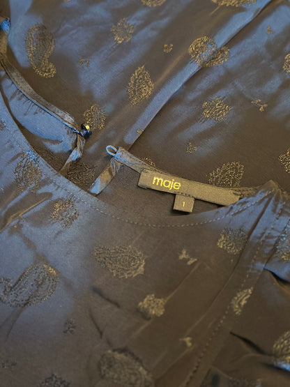Robe noire motif cachemire T.36