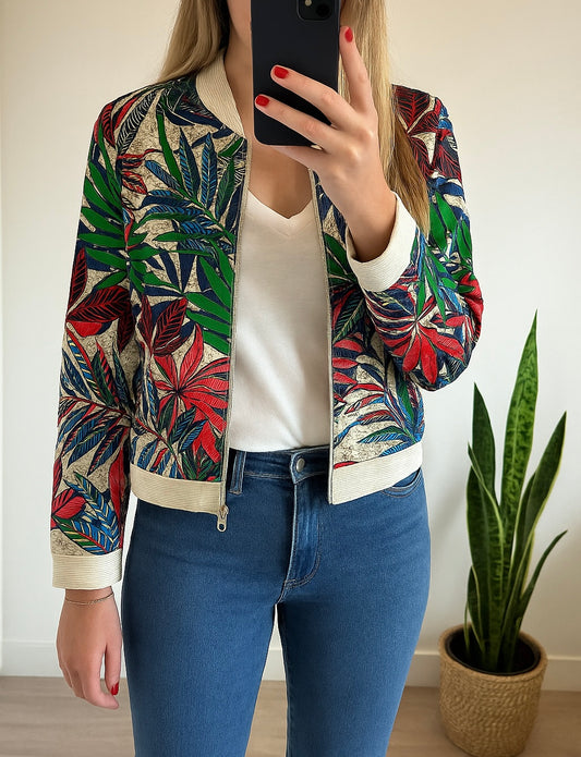 Veste légère/bomber imprimé fleuri T.38