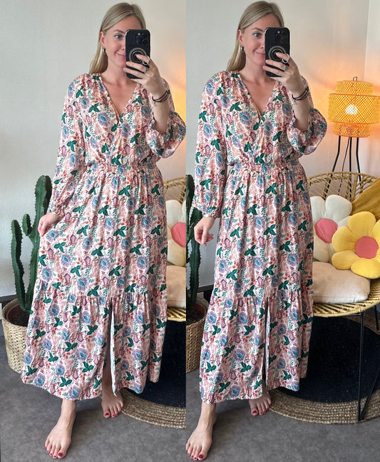 Robe longue à imprimé floral coloré, T.40