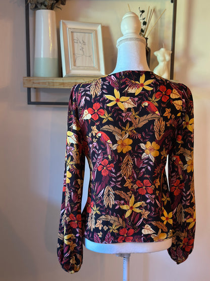 Blouse imprimé tropical T.36