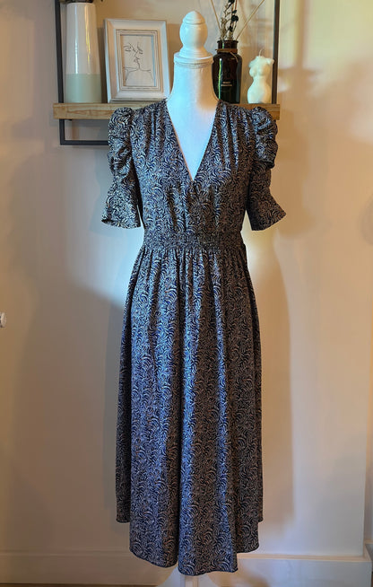 Robe longue imprimé feuillage T.38