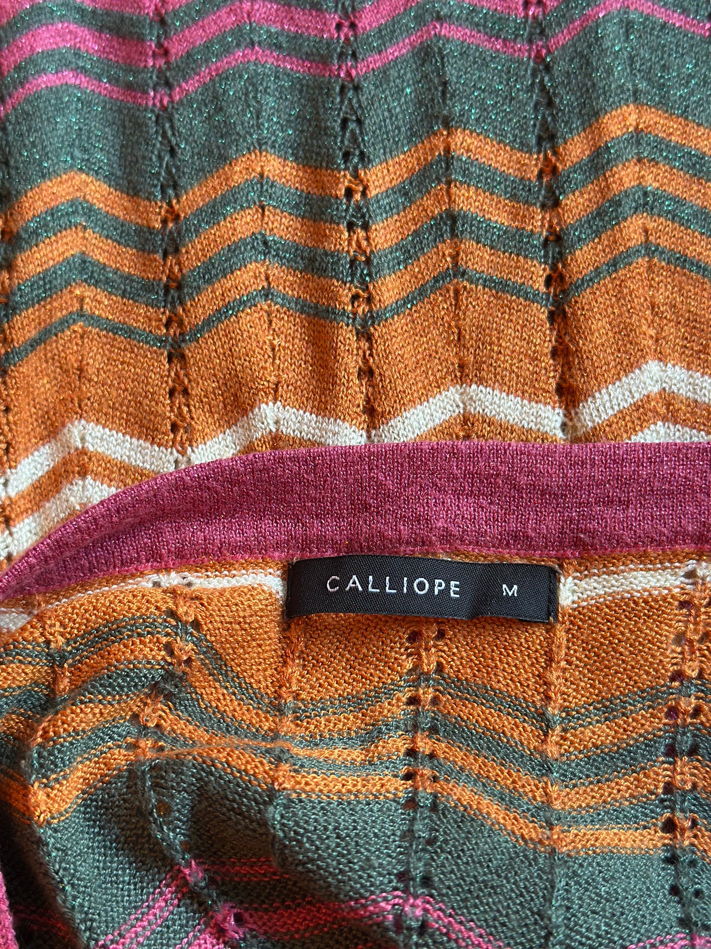 Robe longue maille ajourée multicolore T.36