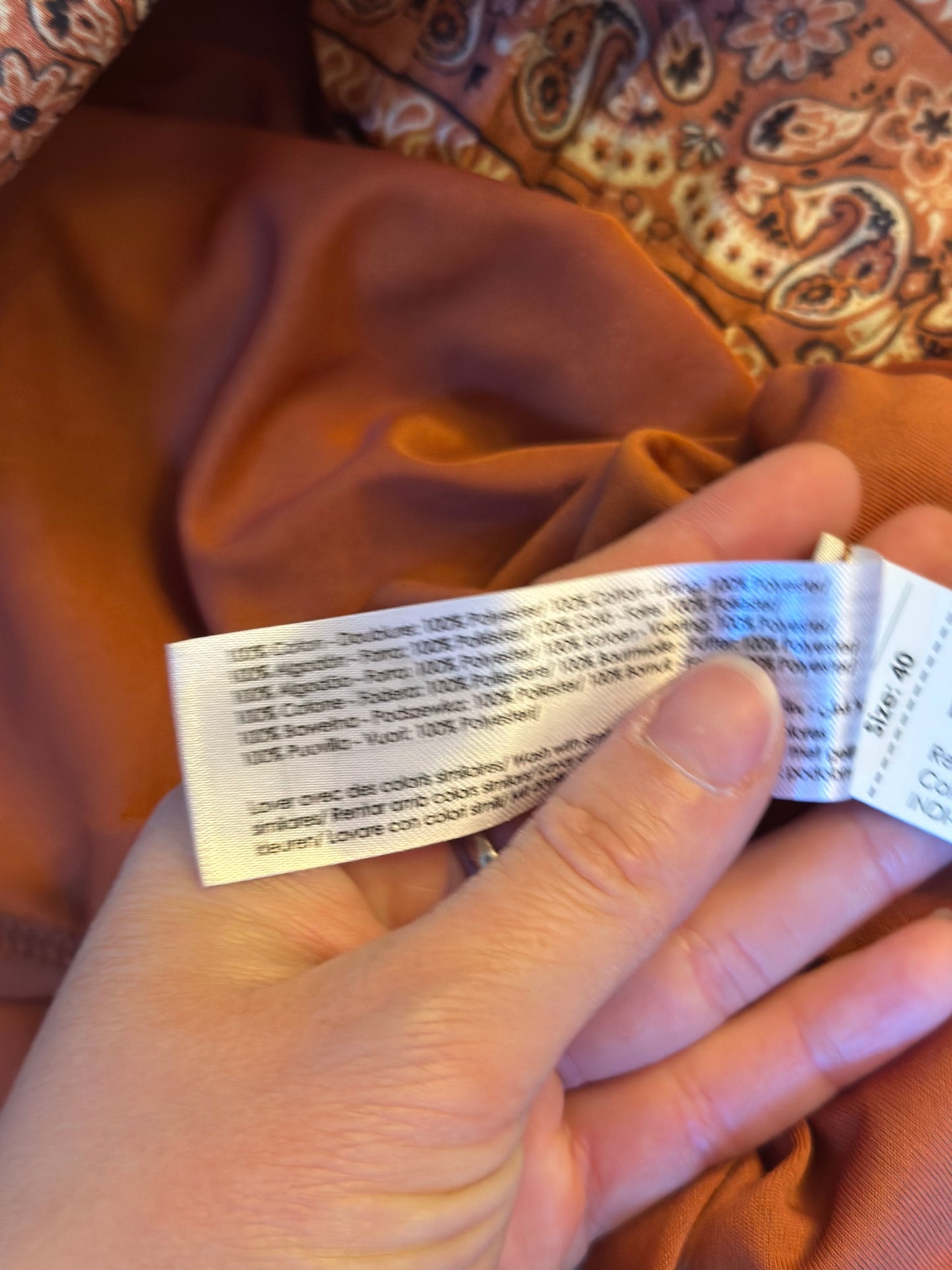 Robe d’été imprimé bandana terracotta T.40