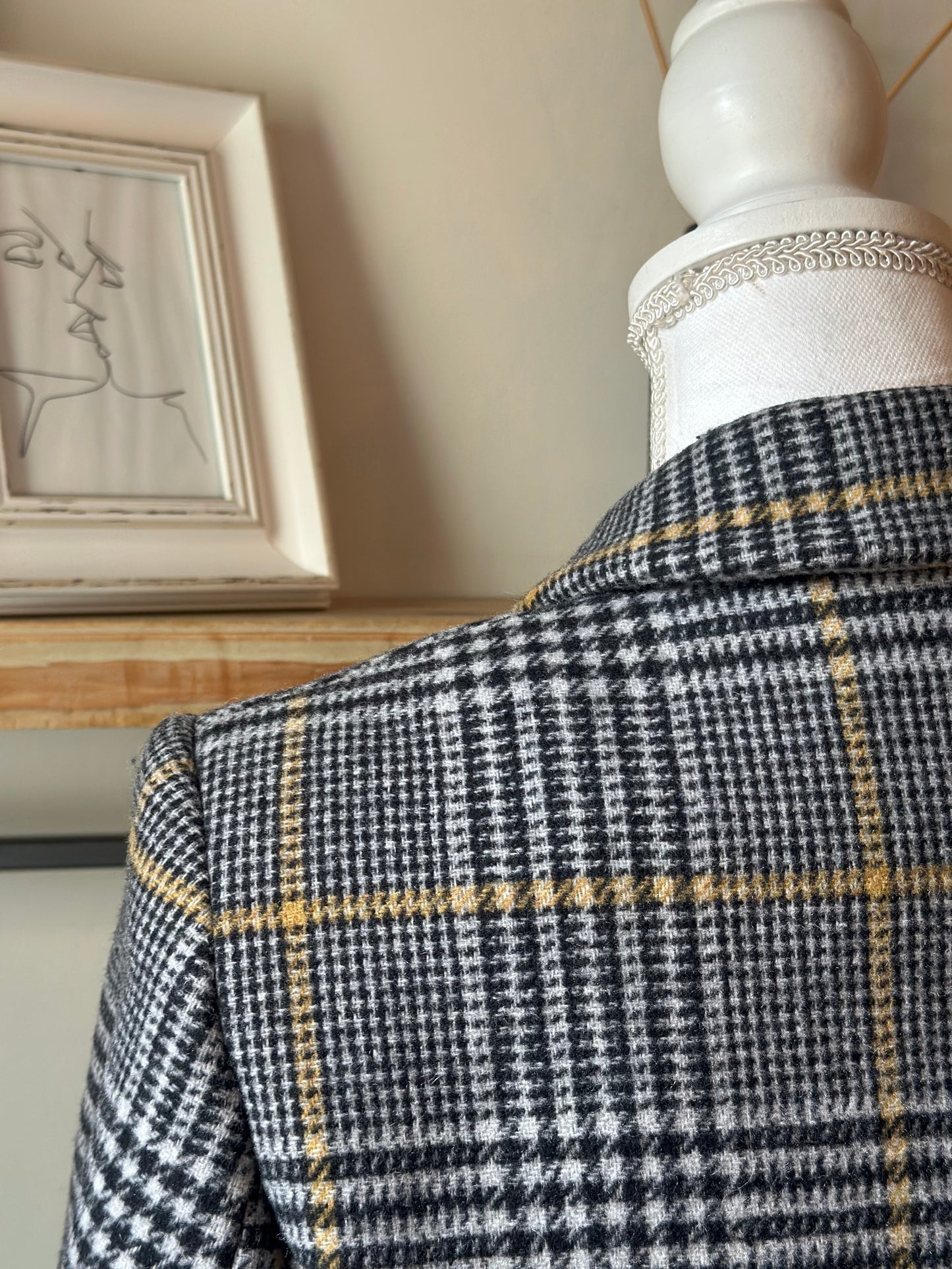 Manteau long carreaux laine modèle Gisèle T.34