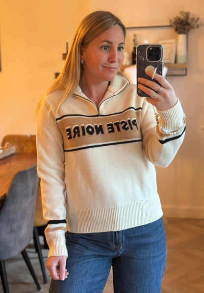 Pull col camionneur laine motif bandes Piste Noire T.34