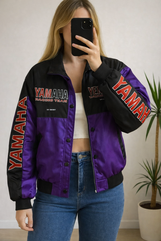 Veste de moto racing Yamaha by Kenny violet et noir taille XS/S oversize unisexe