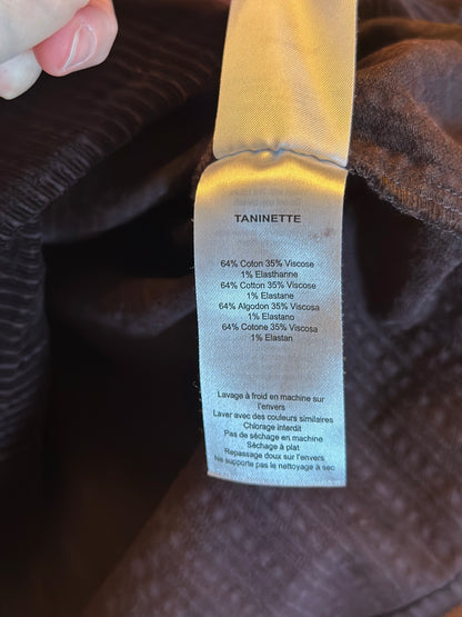 Robe salopette velours côtelé Taninette marron prune T.38/40