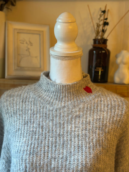 Pull col montant uni laine T.U