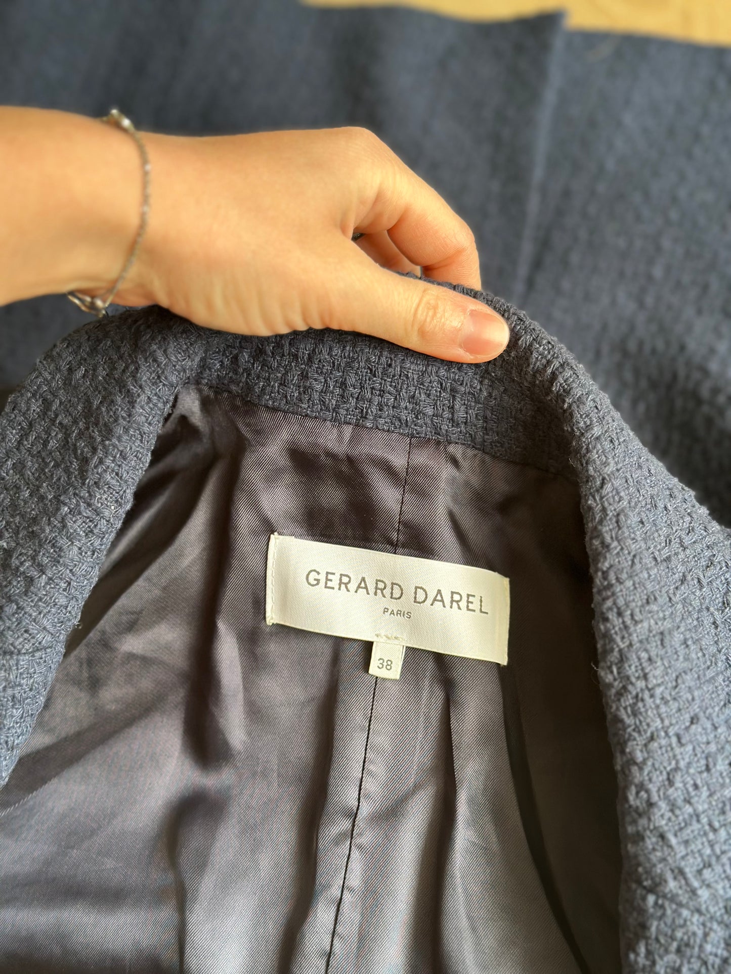 Blazer texturé marine Gérard Darel coton T.38