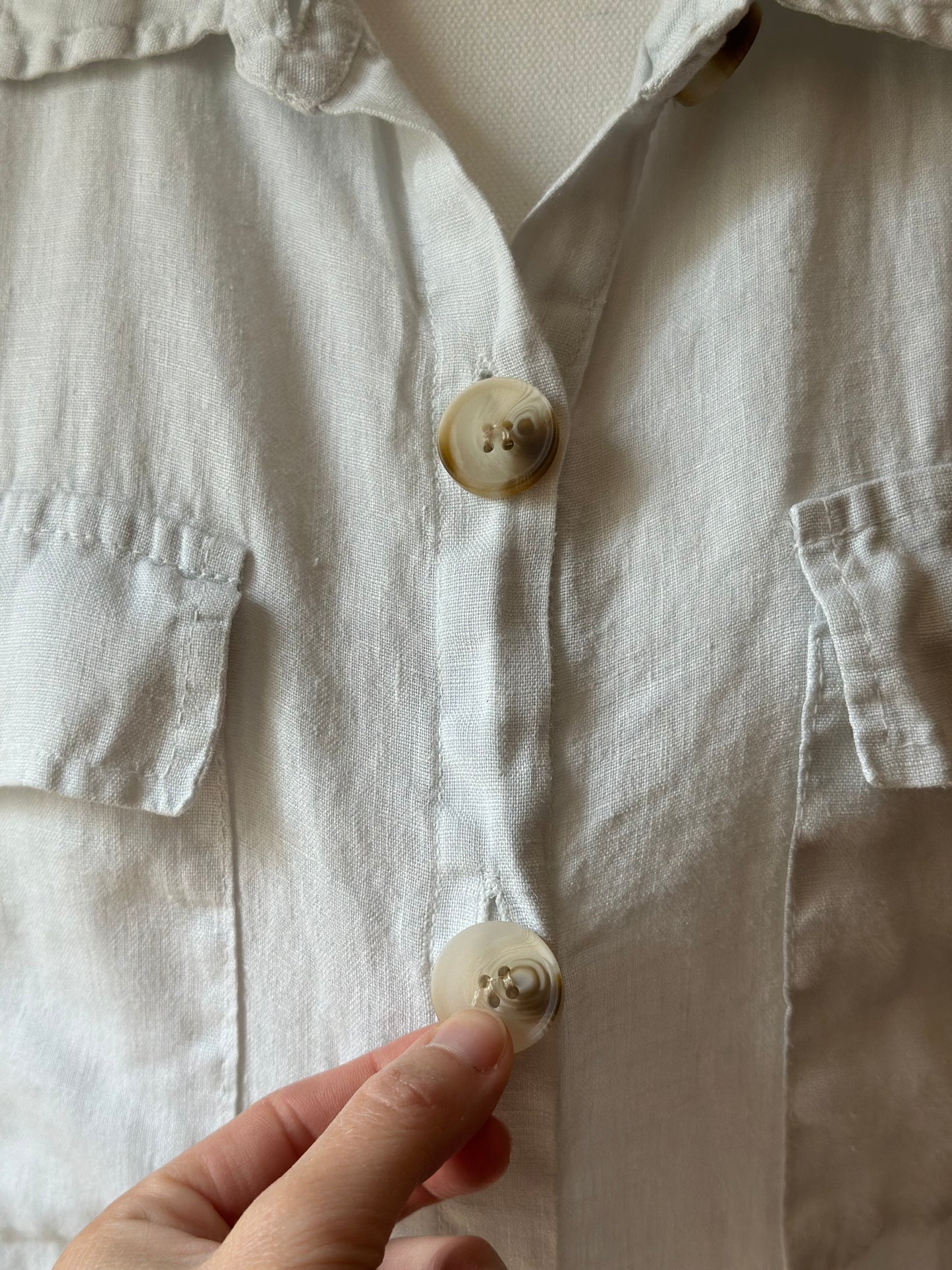 Chemise tunique blanche en lin – Cœurs argentés T.U