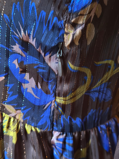 Robe fluide imprimé fleuri lurex T.36