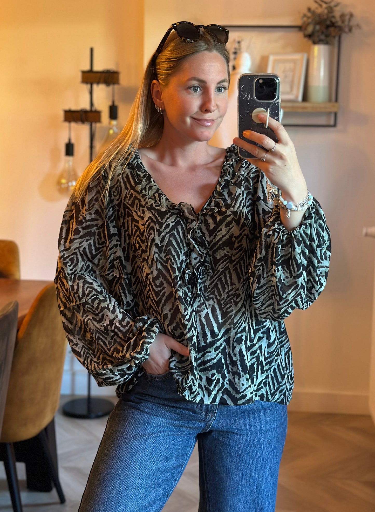 Blouse imprimé animal T.40