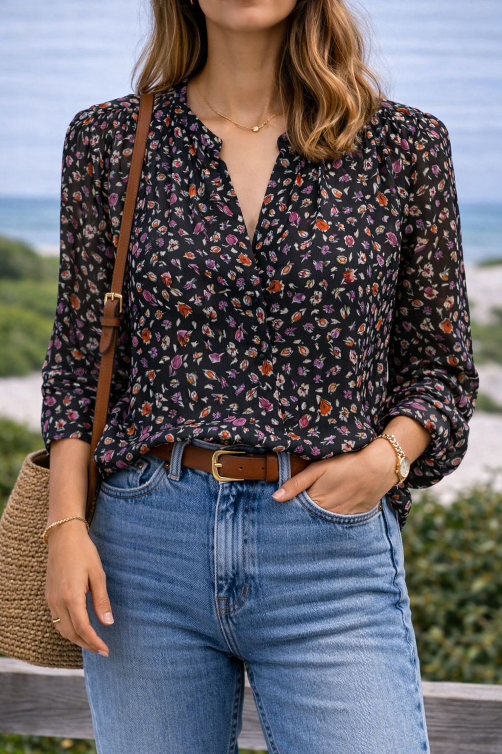 Blouse légère imprimé fleuri T.34