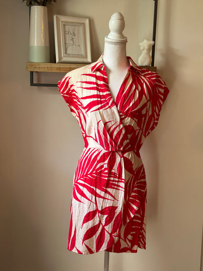 Robe midi fleurie rose T.36