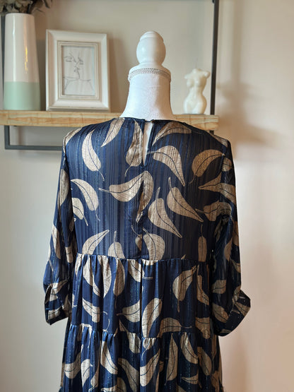 Robe courte fluide imprimé feuilles T.36