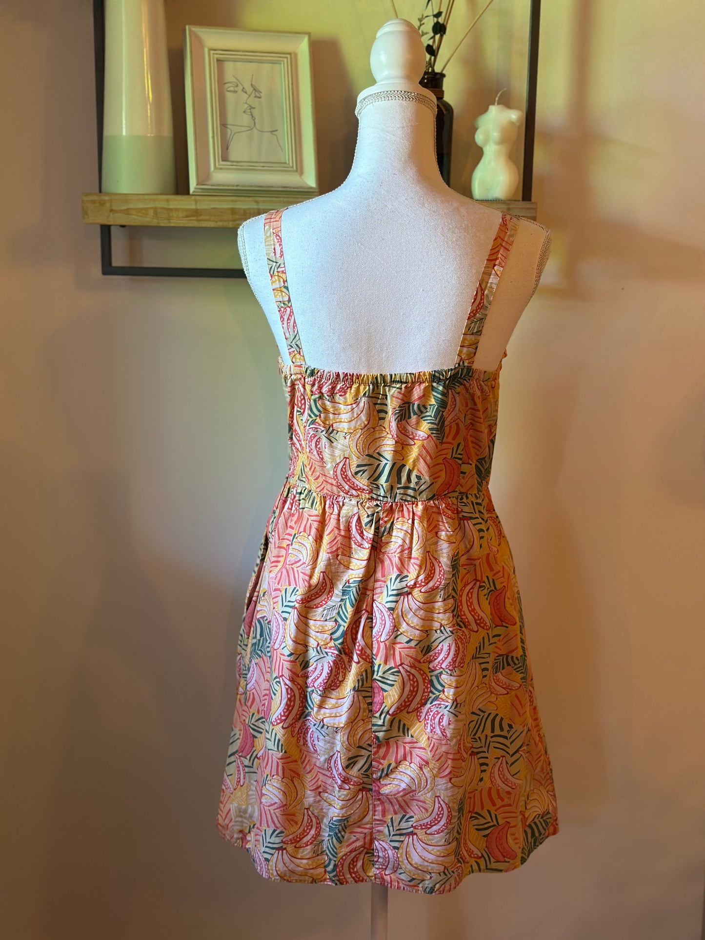 Robe fluide imprimé tropical pastel T.36