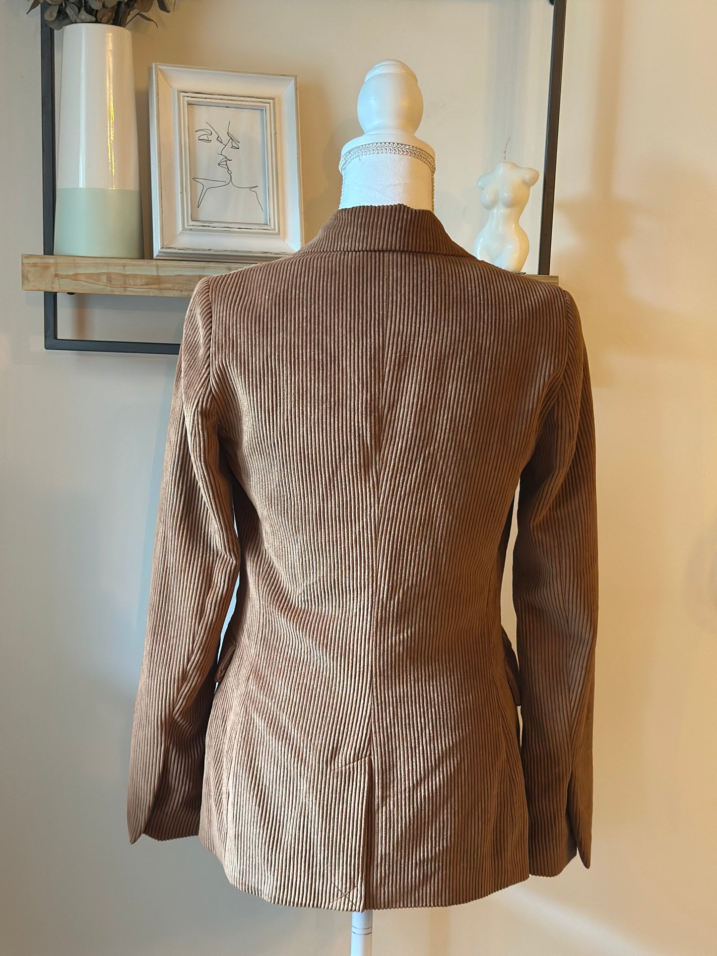 Blazer en velours côtelé camel T.34