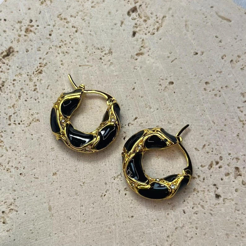 Boucles d’oreilles créoles élégantes en acier inoxydable