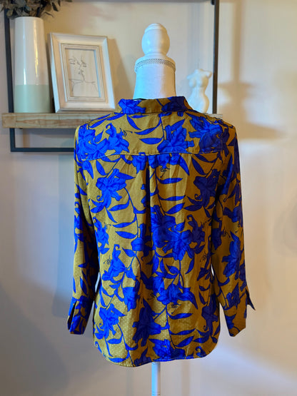 Chemise fluide imprimé floral bleu T.34