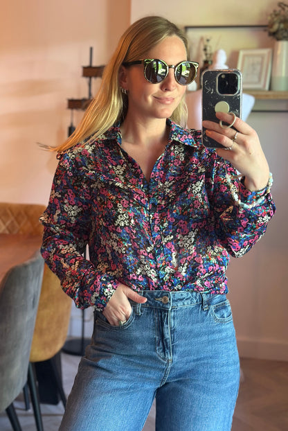 Blouse fluide fleurie multicolore T.36