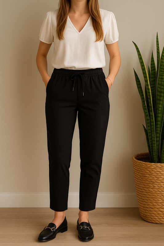 Pantalon droit type chino noir neuf T.34