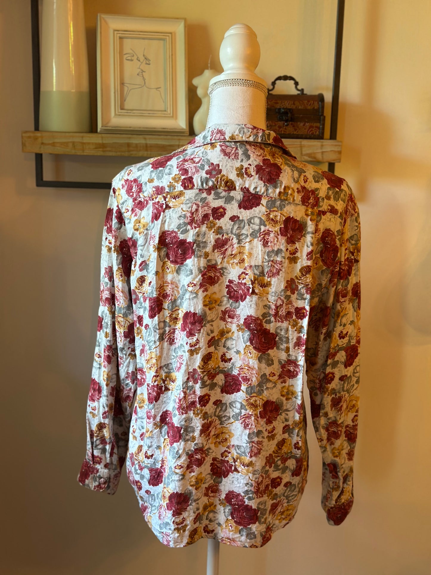 Chemise fleurie coton vintage T.40
