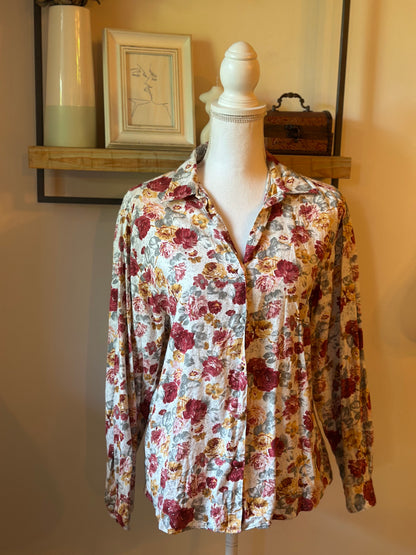 Chemise fleurie coton vintage T.40