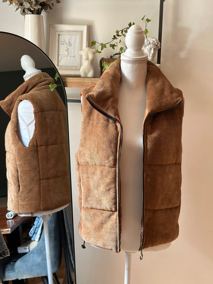 Veste en velours matelassée marron clair T.36/38