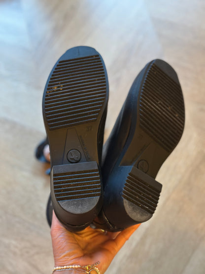 Bottines de pluie noires Juliette en caoutchouc naturel P.37