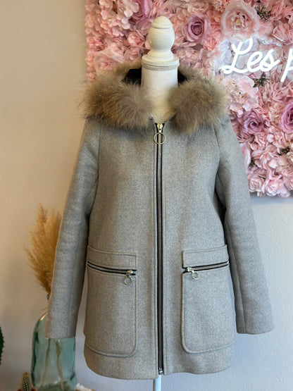 Manteau gris chiné en laine T.38