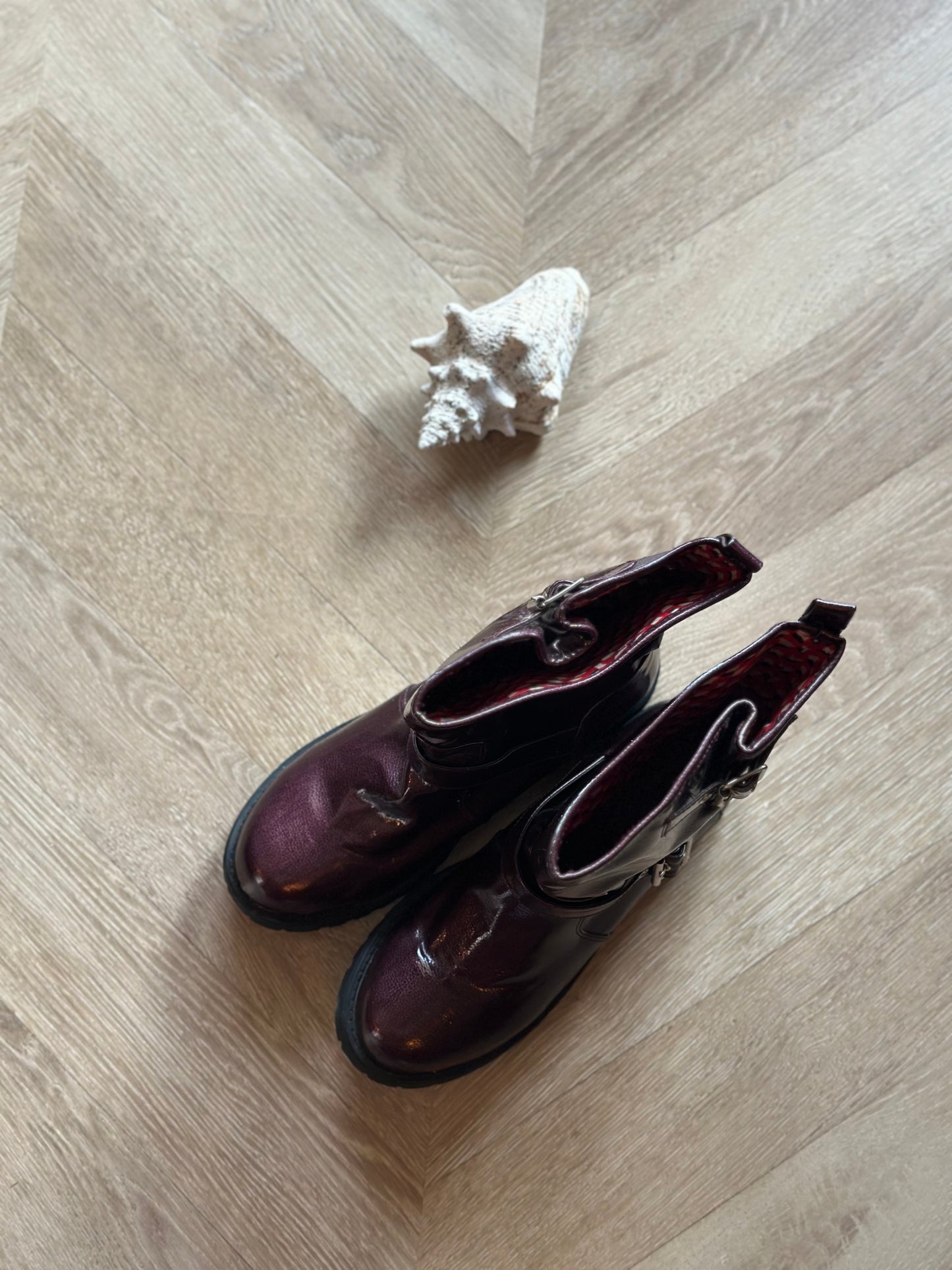 Bottines biker bordeaux P.39