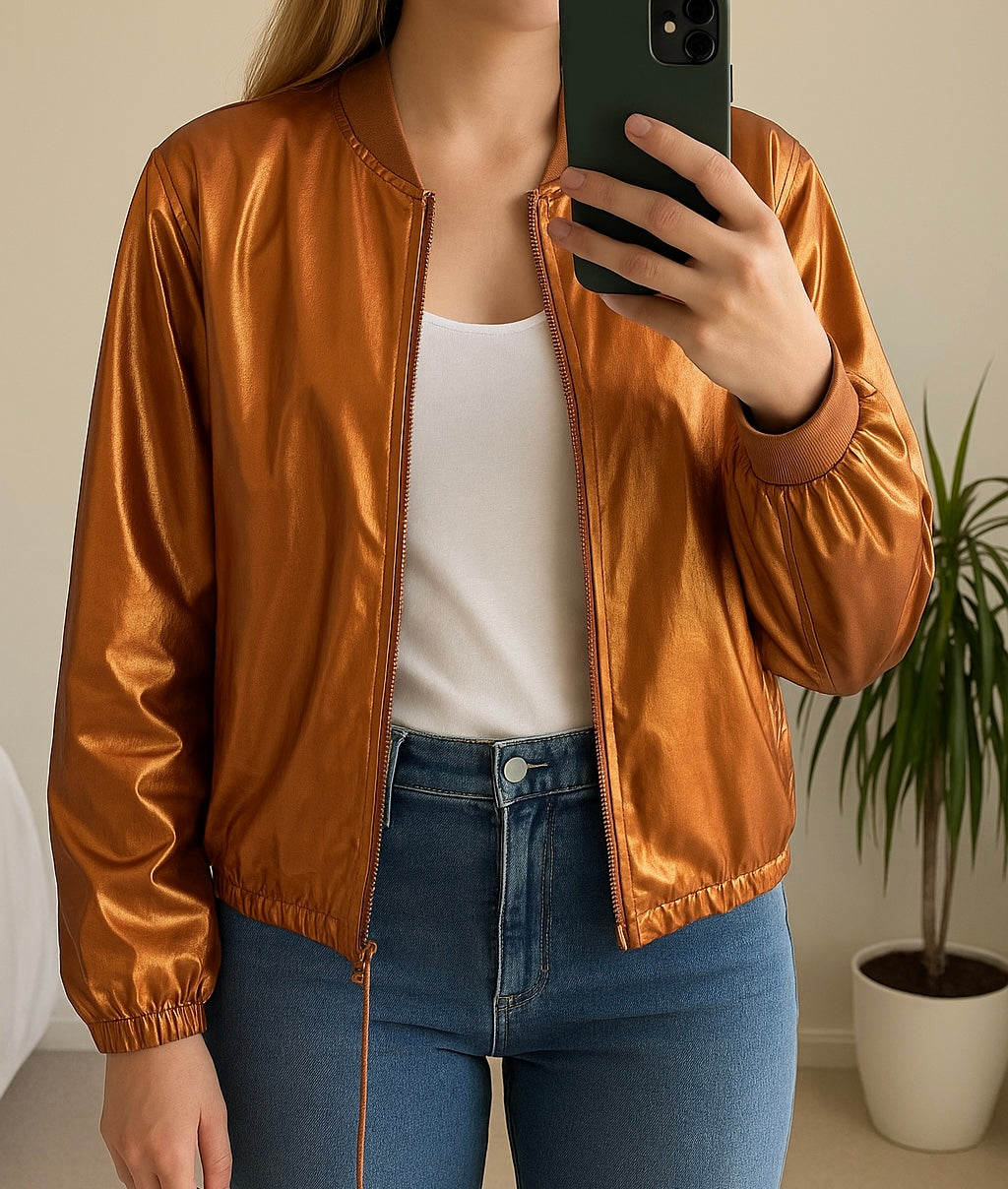 Veste bomber cuivre doré T.38